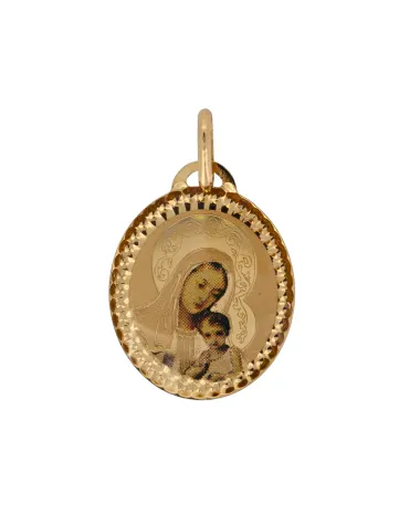 18CT Y/G MOTHER & CHILD ENAMEL